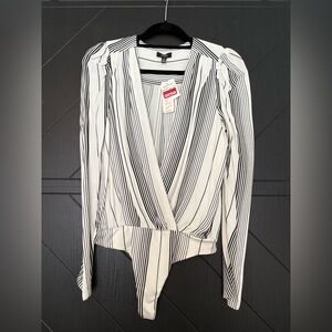 AFRM Monochrome Striped Bodysuit